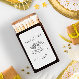 A Tini Bit Older Hand Drawn Martini Birthday Party Matchboxes