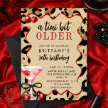 A Tini Bit Older Leopard Cherry Martini Birthday  Invitation<br><div class="desc">A Tini Bit Older Birthday Invitation, Cherry Martini Any Age Birthday Invite, Leopard Print Retro Glam Cocktail Party Invite, Dirty Thirty Martini Theme, Cheetah Print Cocktail Party Invitation | Coquette Black Bow Digital Instant Download Template Celebrate your birthday in chic, flirty style with this “A Tini Bit Older” Cherry Martini...</div>
