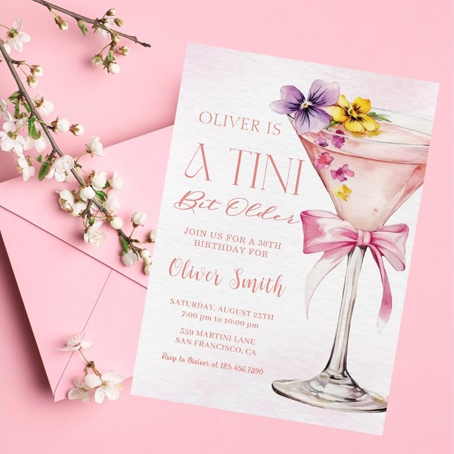 A Tini Bit Older Martini 30th Birthday Party Invitation (Creator Uploaded)