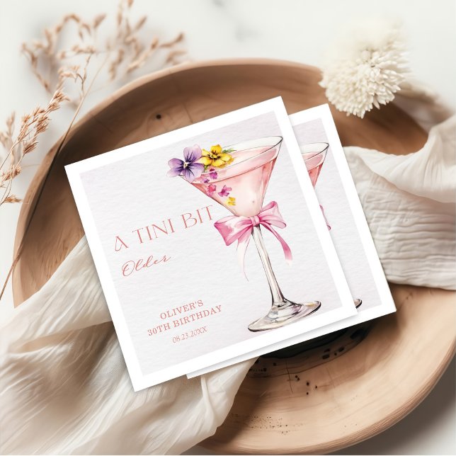 A Tini Bit Older Martini 30th Birthday Party  Napkins (Creator Uploaded)