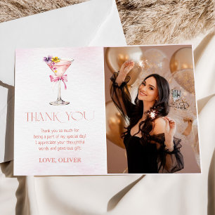 A Tini Bit Older Martini 30th Birthday Party Photo Thank You Card