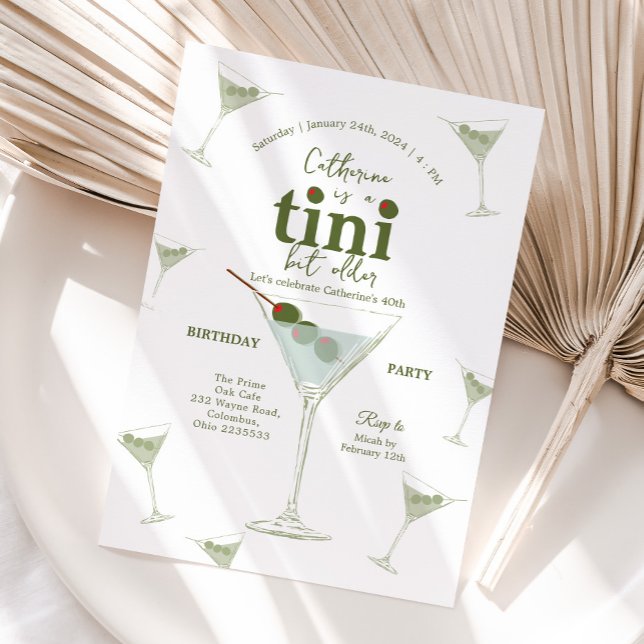 A Tini Bit Older Martini 40th Birthday Party Invitation (Creator Uploaded)