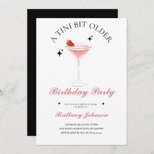 A Tini Bit Older Martini Birthday Invitation