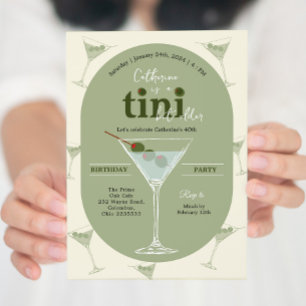 A Tini Bit Older Martini Birthday Invitation