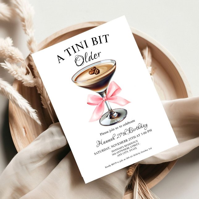 A Tini Bit Older Martini Birthday Invitation (Creator Uploaded)