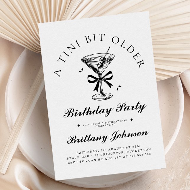 A Tini Bit Older Martini Birthday Invitation (Creator Uploaded)