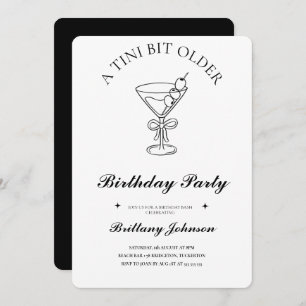 A Tini Bit Older Martini Birthday Invitation