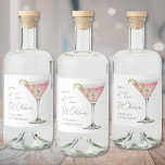 A Tini Bit Older Martini Birthday Liquor Bottle Label<br><div class="desc">A Tini Bit Older Birthday Bottle Label. This playful design features a watercolor pink cosmopolitan martini glass with a lime twist on the right side, paired with the phrase “A Tini Bit Older” at the top in stylish handwritten script for a fun, cheeky vibe. The birthday person's name and age...</div>