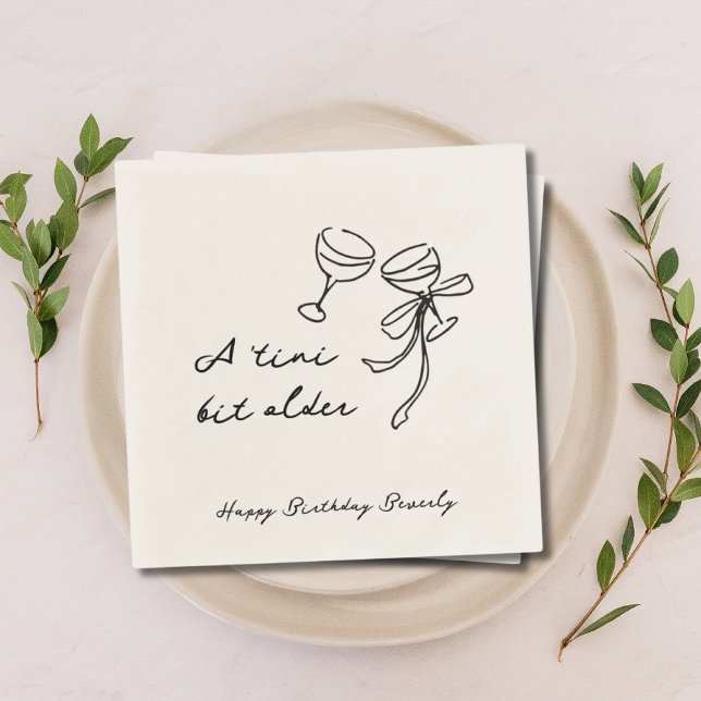 A Tini Bit Older Martini Birthday Paper Napkin (A Tini Bit Older Martini Birthday Paper Napkin
)