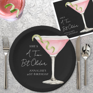 A Tini Bit Older Martini Birthday Paper Plates