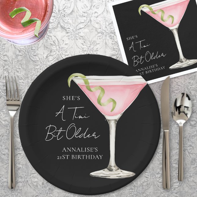 A Tini Bit Older Martini Birthday Paper Plates (A Tini Bit Older Martini Birthday Paper Plates 
)