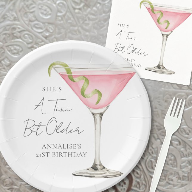 A Tini Bit Older Martini Birthday Paper Plates (A Tini Bit Older Martini Birthday Paper Plates)