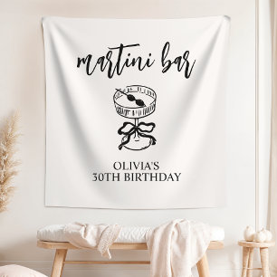 A Tini Bit Older Martini Birthday Party Bar Sign Tapestry