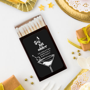 A Tini Bit Older Martini Birthday Party Black Matchboxes