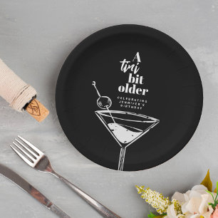 A Tini Bit Older Martini Birthday Party Black Paper Plates