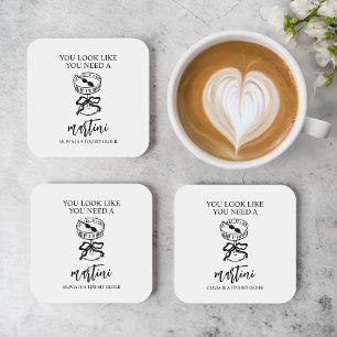 A Tini Bit Older Martini Birthday Party Favor Beverage Coaster