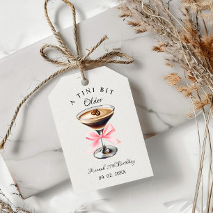 A Tini Bit Older Martini Birthday party  Gift Tags