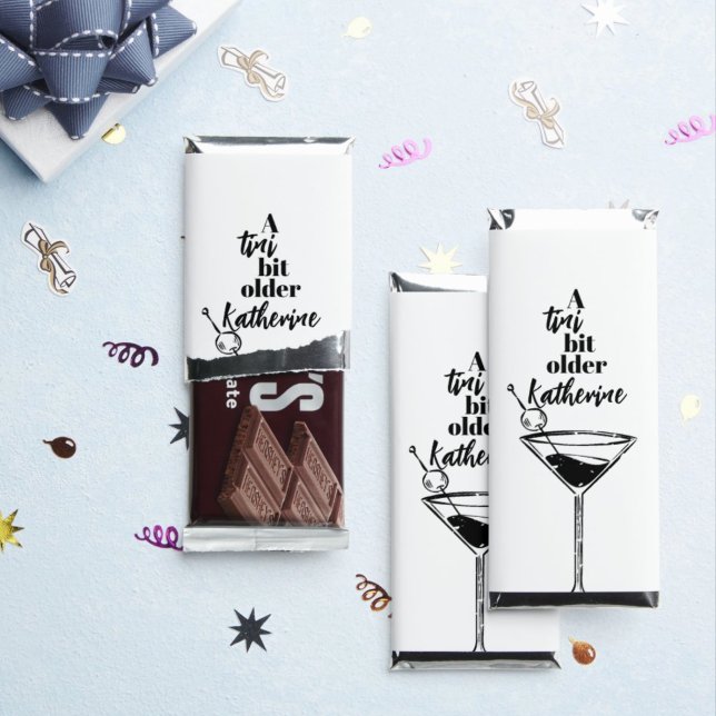 A Tini Bit Older Martini Birthday Party Hershey Bar Favors (Creator Uploaded)