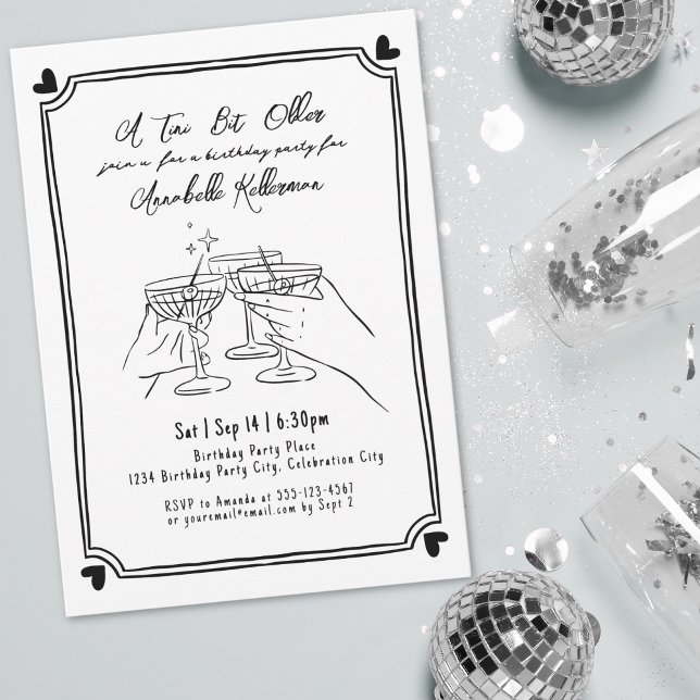 A Tini Bit Older Martini Birthday Party Invitation (A Tini Bit Older Martini Birthday Party Invitation)