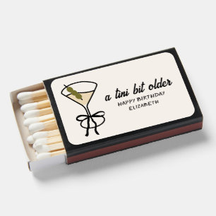 A Tini Bit Older Martini Birthday Party Matchboxes
