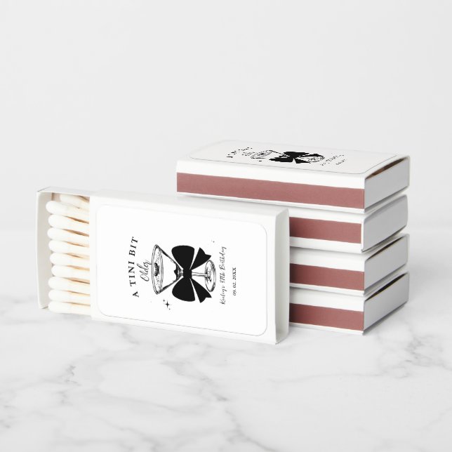 A tini Bit Older Martini Birthday Party Matchboxes (Stacked)