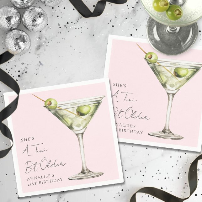 A Tini Bit Older Martini Birthday Party Napkins (A Tini Bit Older Martini Birthday Party Napkins)
