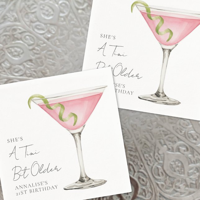 A Tini Bit Older Martini Birthday Party Napkins (A Tini Bit Older Martini Birthday Party Napkins)