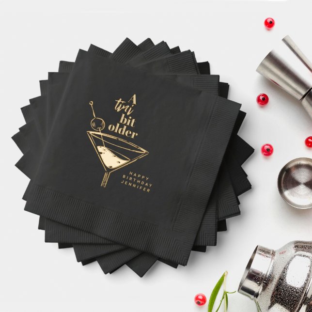 A Tini Bit Older Martini Birthday Party Napkins (Creator Uploaded)