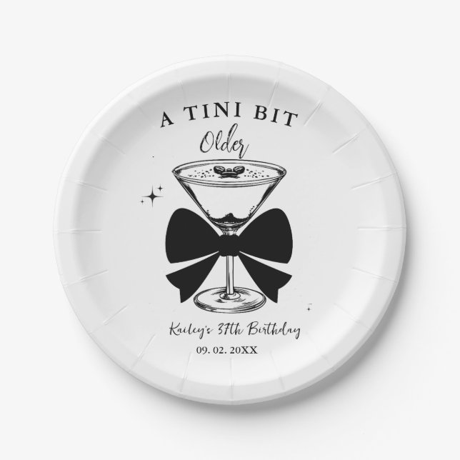 A tini Bit Older Martini Birthday Party Paper Plates (Front)