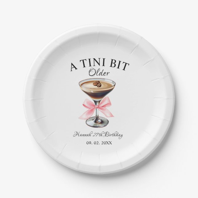 A Tini Bit Older Martini Birthday party  Paper Plates (Front)