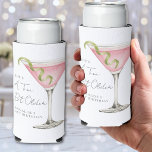 A Tini Bit Older Martini Birthday Seltzer Can Cooler<br><div class="desc">Tini Bit Older Birthday Slim Can Cooler Sleeve. Add a playful touch to the celebration with this chic slim can cooler, featuring the design printed on both sides for a fun and eye-catching look. The artwork includes a watercolor pink cosmopolitan martini glass with a lime twist, paired with the phrase...</div>