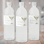 A Tini Bit Older Martini Birthday Water Bottle Label<br><div class="desc">A Tini Bit Older Birthday Water Bottle Label. This playful design features a watercolor green martini glass with olives on the right side, paired with the phrase “A Tini Bit Older” at the top in stylish handwritten script for a fun, cheeky vibe. The birthday person's name and age are displayed...</div>