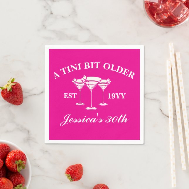 A Tini Bit Older Martini Custom Birthday Party  Napkins (Insitu)