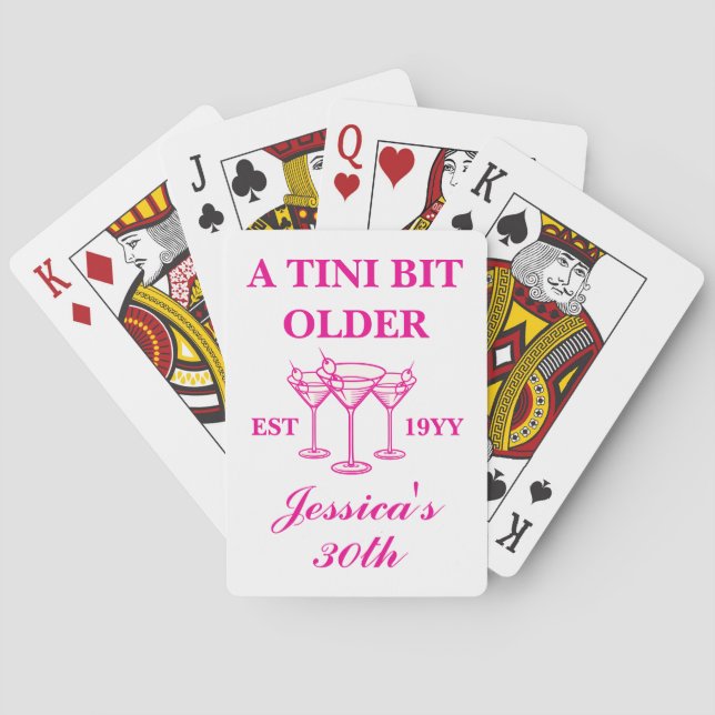 A Tini Bit Older Martini Custom Birthday Party  Poker Cards (Back)