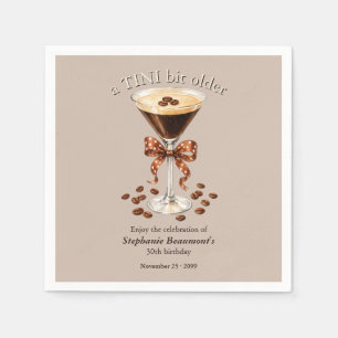 A Tini Bit Older Martini Espresso Brown Bow 30th Napkins