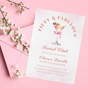 A Tini Bit Older Martini Fifty & Fabulous Birthday Invitation