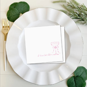 A tini bit older, Martini glass, Birthday, pink Napkins