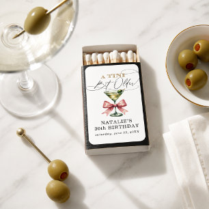 A Tini Bit Older Martini Pink Bow Birthday Matchboxes