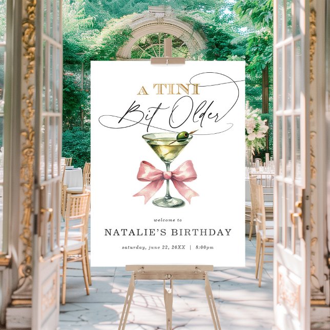 A Tini Bit Older Martini Pink Bow Birthday Welcome Foam Board (A Tini Bit Older Martini Pink Bow Birthday Welcome Foam Board)