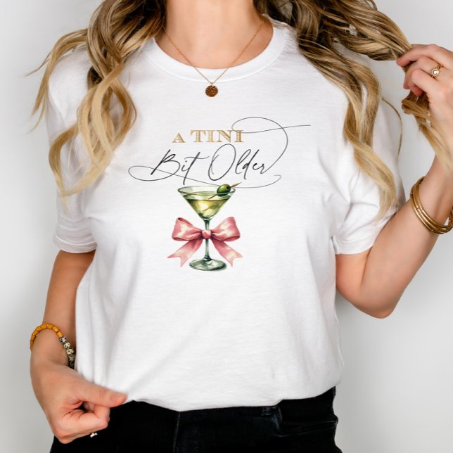 A Tini Bit Older Martini Pink Bow Tri-Blend Shirt (A Tini Bit Older Martini Pink Bow Tri-Blend Shirt)