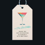A Tini Bit Older Martini Theme Retro 30th Birthday Gift Tags<br><div class="desc">Throwing a Dirty Thirty 30th Martini Themed Birthday Party? This fun A Tini Bit Older Birthday Party Gift Tag Hanger features a retro style illustration of a martini and a bold color palette. This is a fully customizable gift tag template.</div>