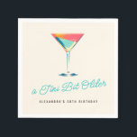 A Tini Bit Older Martini Theme Retro 30th Birthday Napkins<br><div class="desc">Throwing a Dirty Thirty 30th Martini Themed Birthday Party? This fun A Tini Bit Older Birthday Party cocktail napkin features a retro style illustration of a martini and a bold color palette,  customizable with your text of choice. This is a fully customizable party napkin template.</div>