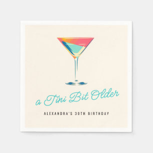 A Tini Bit Older Martini Theme Retro 30th Birthday Napkins