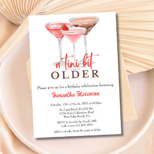 A Tini Bit Older Martini Themed Birthday Party Invitation
