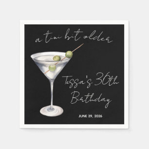 A Tini Bit Older, Martini Themed Birthday Party Napkins