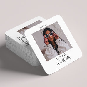 A Tini Bit Older Martini Themed Photo Party Favor  Square Paper Coaster