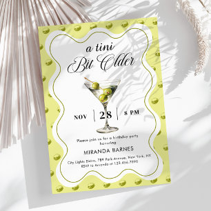 A Tini Bit Older Olive Martini Birthday Invitation