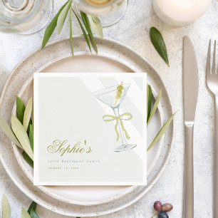 A Tini Bit Older Olive Martini Cocktail Birthday Napkins