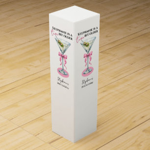A Tini Bit Older Pink Bow 30th Birthday Wine Box