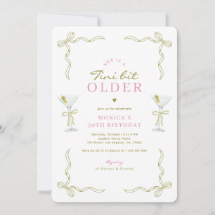 A Tini Bit Older Pink & Green 30th Birthday Party Invitation